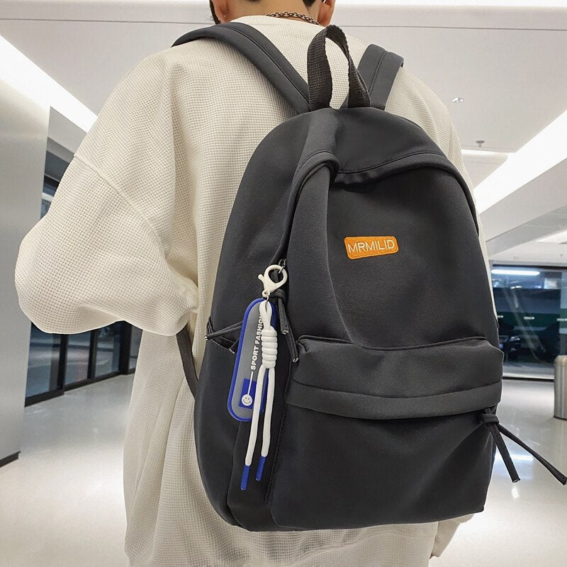 Cool Male Travel Female Solid Color New Backpack Lady Men Laptop Women Backpack Student Bag Boy Girl Harajuku School Bag Fashion