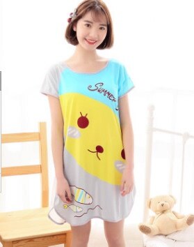 swvws Cartoon Nightdress Women's Summer New Short-Sleeved Nightdress Pregnant Pajamas Women Sleepwear Sexy Nightgown