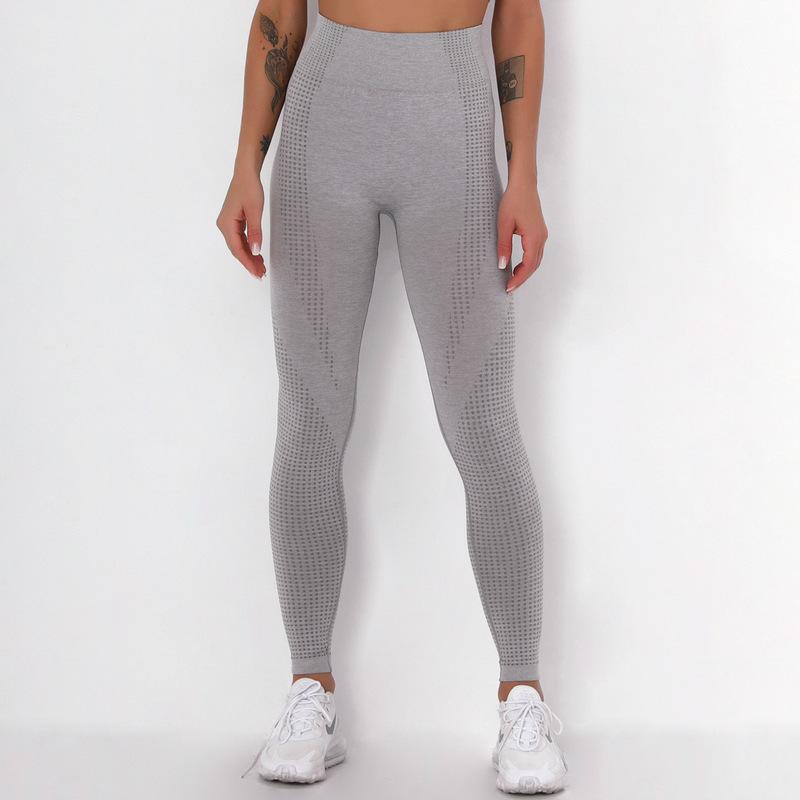 swvws  Seamless Knitted Fitness Gym Pants Women's High Waist Yoga Pants Hips Tight Peach Buttocks High Waist Nude Leggings