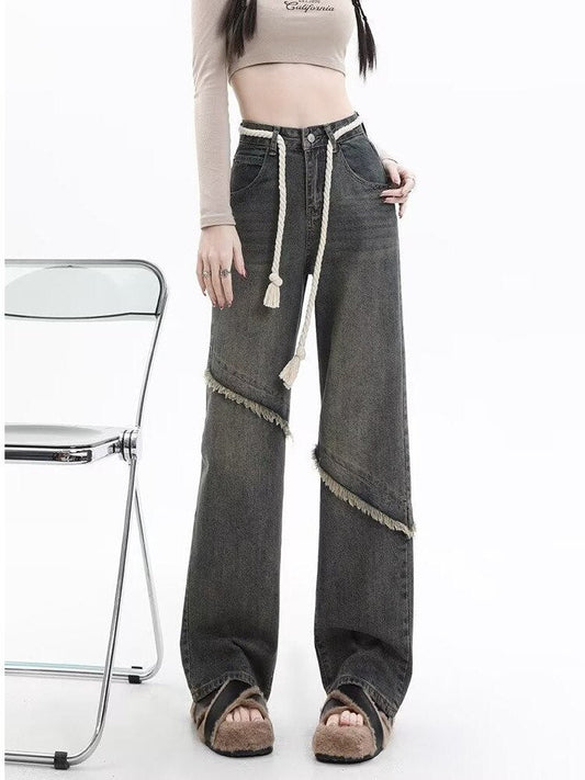 swvws Vintage Harajuku Jeans Women Clothes For Teenagers Y2k Women's Slacks Fashion Aesthetic Clothing Autumn New Products Baggy Pants