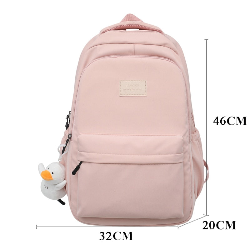 BACK TO SCHOOL  Waterproof Teenage Bookbag Nylon Rucksack Fashion Girl Backpack Women Shoulder Bag High School Schoolbag Black Mochila