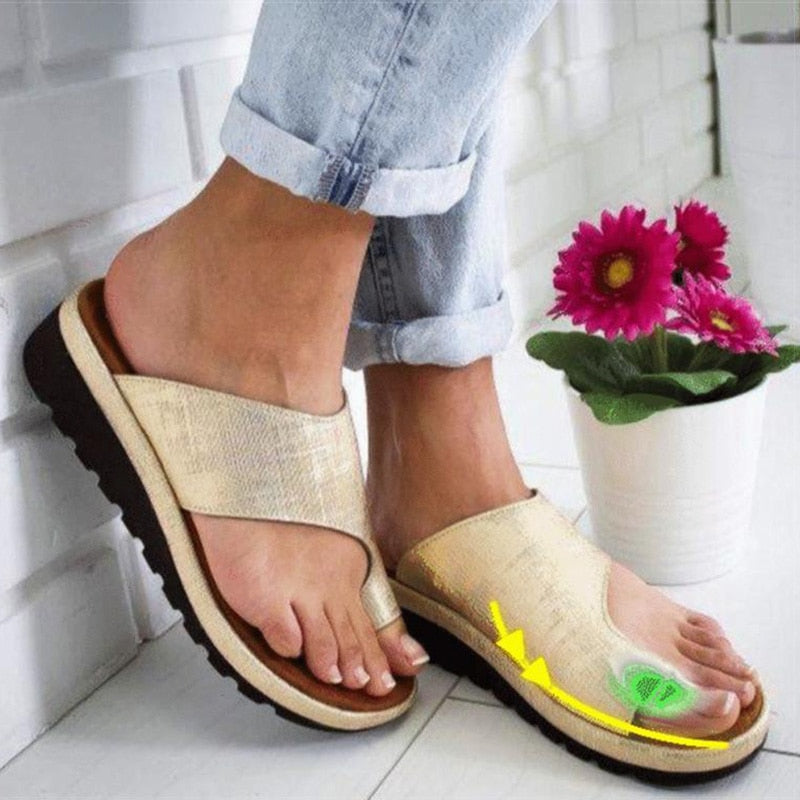 swvws Women Sandals Casual Flip-flops Summer Shoes Woman Wedges Sandals Platform Heels Sandalias Mujer Big Toe Foot Correction Shoes