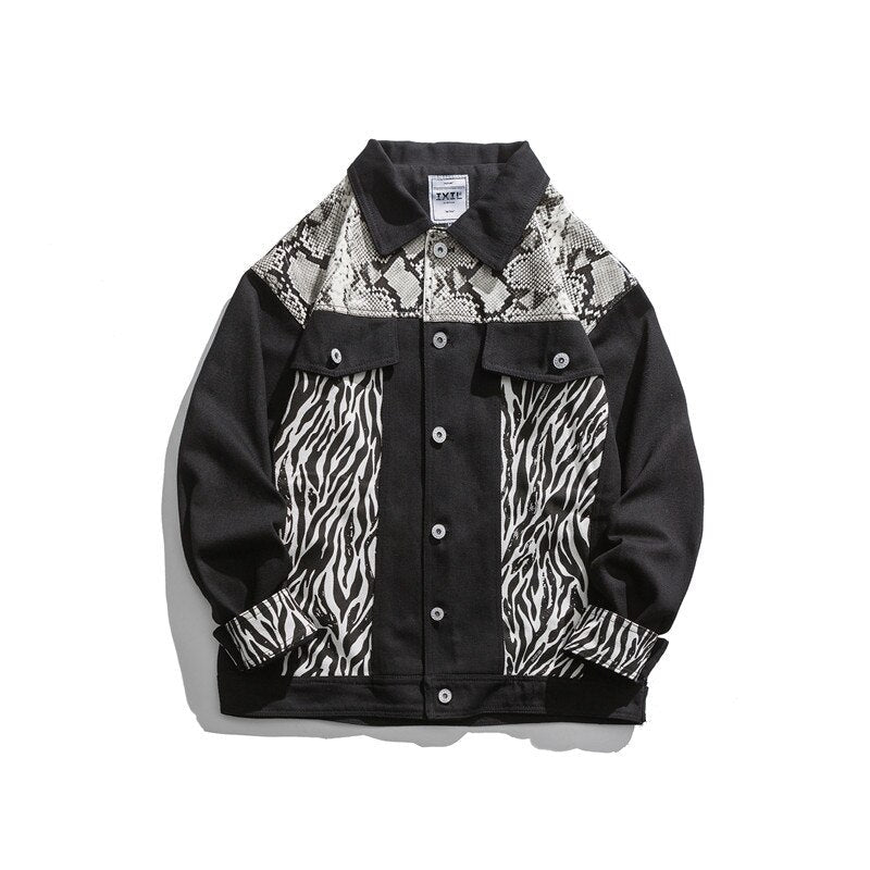 swvws Zebra Patchwork Jacket Women Hip Hop Streetwear Oversized Jackets Grunge Clothing Korean Harajuku Loose Outerwear Female Tops