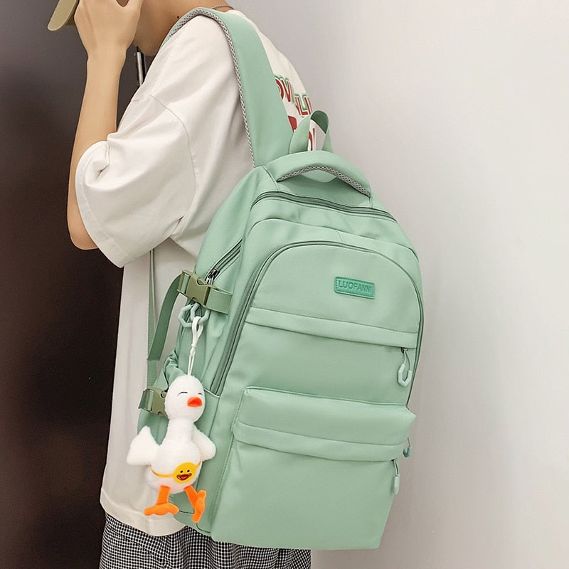 swvws High Capacity Girl Boy White Laptop College Backpack Lady Men Travel Leisure Packet Women School Bag Fashion Female Male BookBag