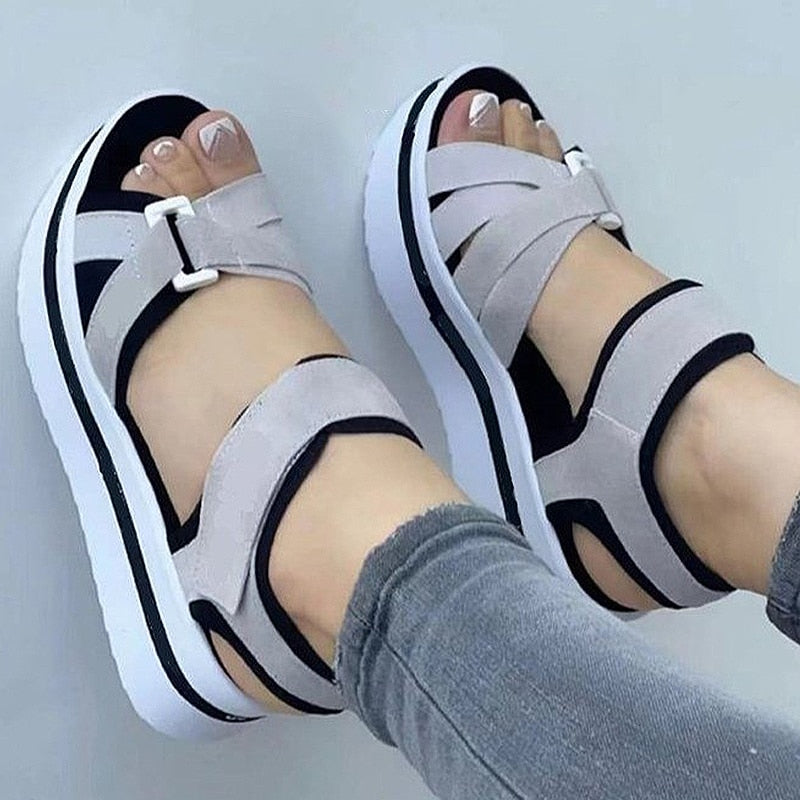 swvws Shoes Women Sandals  New Women Heels Summer Sandals Platform Sandalias Mujer Soft Wedges Shoes For Women Summer Footwear