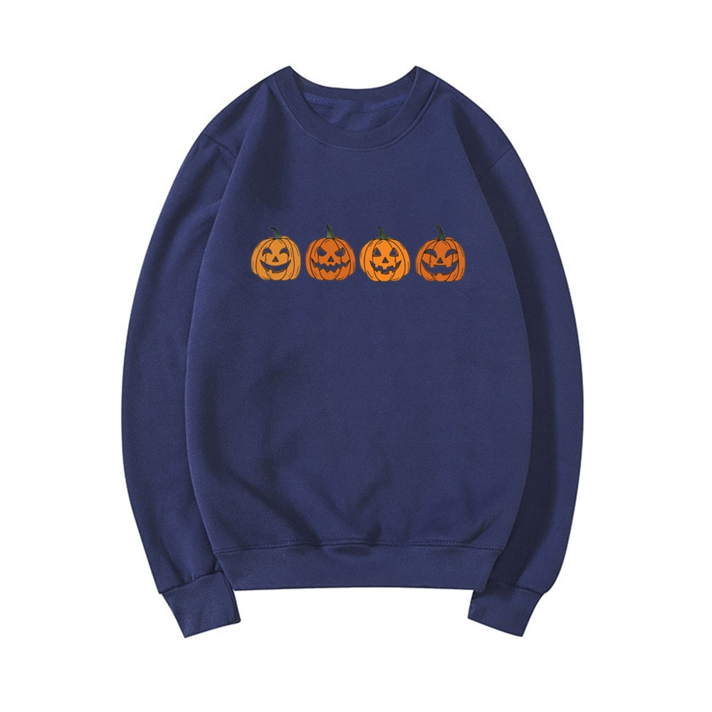 swvws Halloween Costume Pumpkin Sweatshirt Jack-O-Lantern Hoodie Halloween Crewneck Sweatshirt Fall Hoodies Unisex Sweatshirt Hoodie Spooky Season Tops