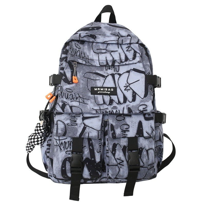 swvws Cool Graffiti Large-capacity Backpack Women Man Waterproof School Bags for Teenagers Geometric Travel Backpack Ladies Bookbags