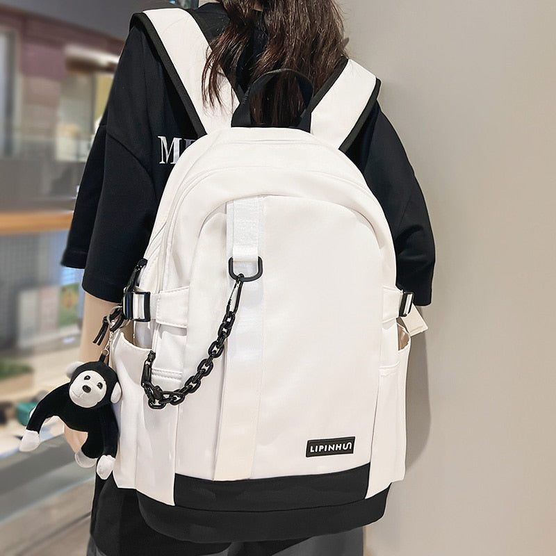 swvws Fashion High Capacity Male Female Nylon College Bag Cool Lady Backpack Men Women Book Bag Girl Boy Travel School Backpack Trendy