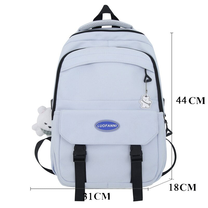 BACK TO SCHOOL  Fashion Student Bookbag High-capacity Boys Laptop Rucksack Travel Mochila Women Waterproof Backpack Men Black Bagpack