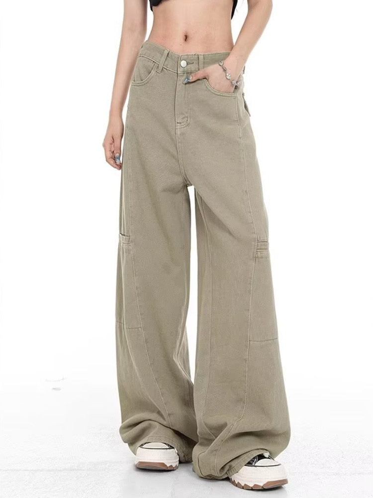 swvws Genuine Spring And Autumn Jeans Fashionable, Relaxed, Loose, Slim, Versatile Wide Leg Pants For Women's Jeans