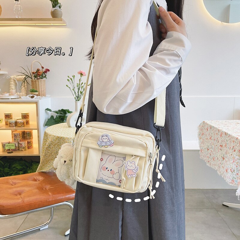 swvws  Japanese Kawaii Crossbody Bags For Women Purses and Handbags Transparent Pocket Itabag Small JK Bag Bolsa Feminina Shoulder Bag