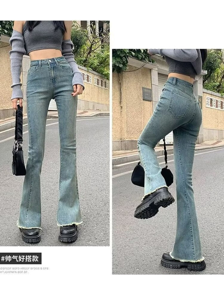 swvws Women Pant Woman Jeans High Waist Denim Pants Wide Leg Denim Clothing Blue Jeans Vintage Quality  Fashion Straight Pants