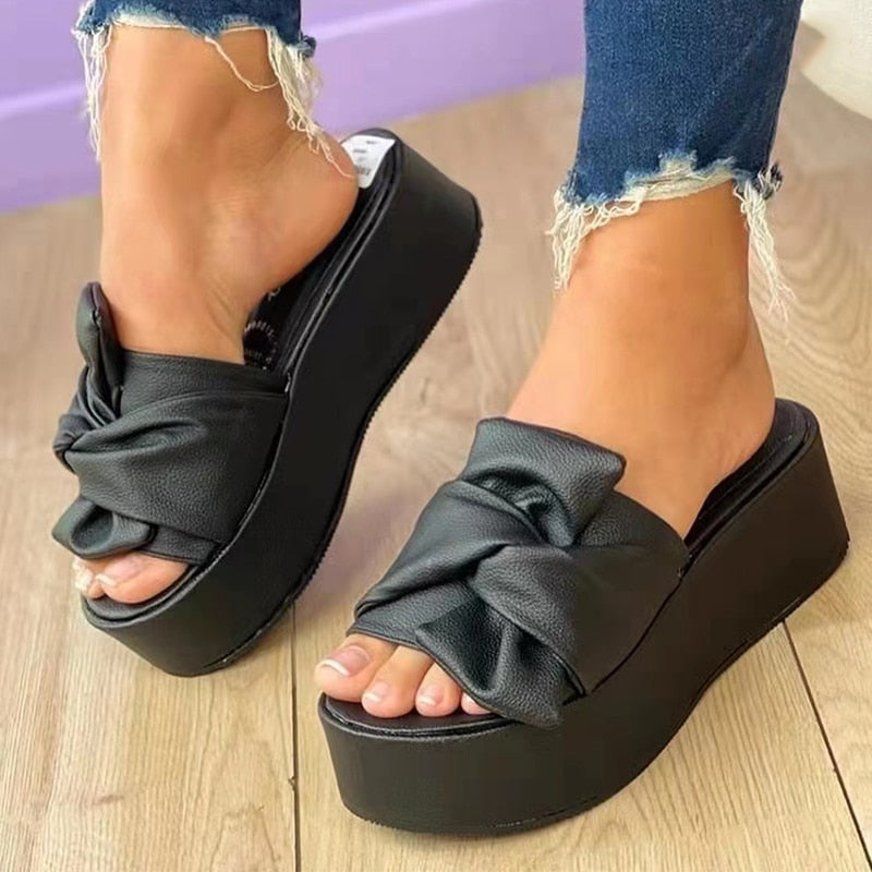 swvws Women Sandals Women Heels Sandals For Summer Shoes Women Platform Sandals Soft Bottom Wedge Sandalias Mujer Summer Slippers Heel