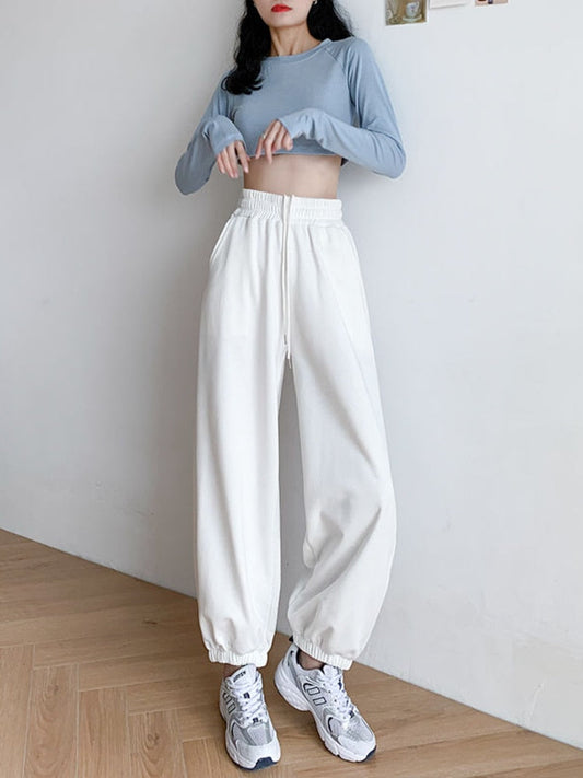 swvws White Jogging Sweatpants Women Baggy Korean Style Joggers Sports Pants Harajuku Oversize Black Sweat Wide Trousers Female