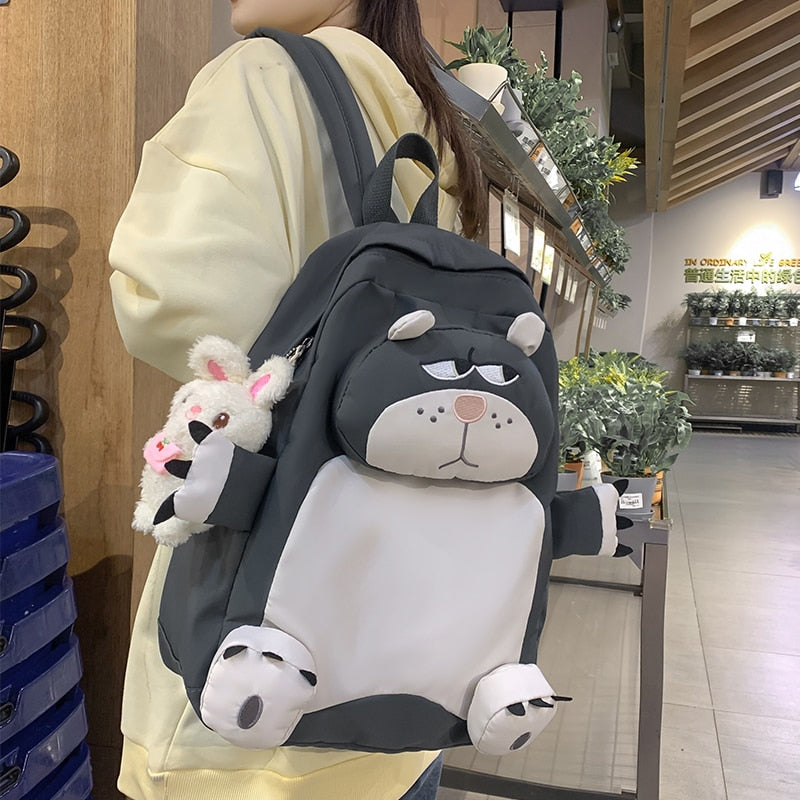 Back To School Cute Bear Young Girl School Backpack Female Large Capacity Kawaii Back Pack Mochila Pink Women Bagpack Nylon Cartoon Schoolbag