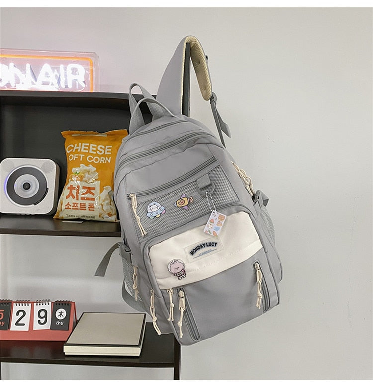 BACK TO SCHOOL   Fashion Teenage Schoolbag Waterproof Black Men Mochila High Capacity Girls Bagpack Women Backpack Nylon Travel Bag