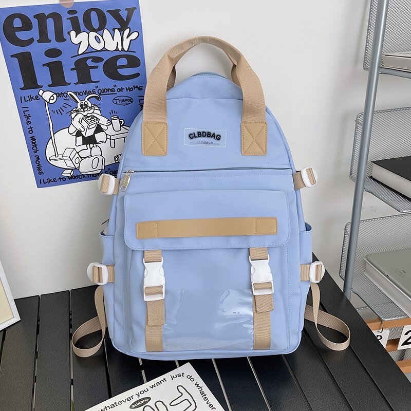 Back to school  Fashion Kawaii Girls Bookbag for Teens Schoolbag High School Black Boy Backpack Women Mochila Cute Travel Bag Rucksack