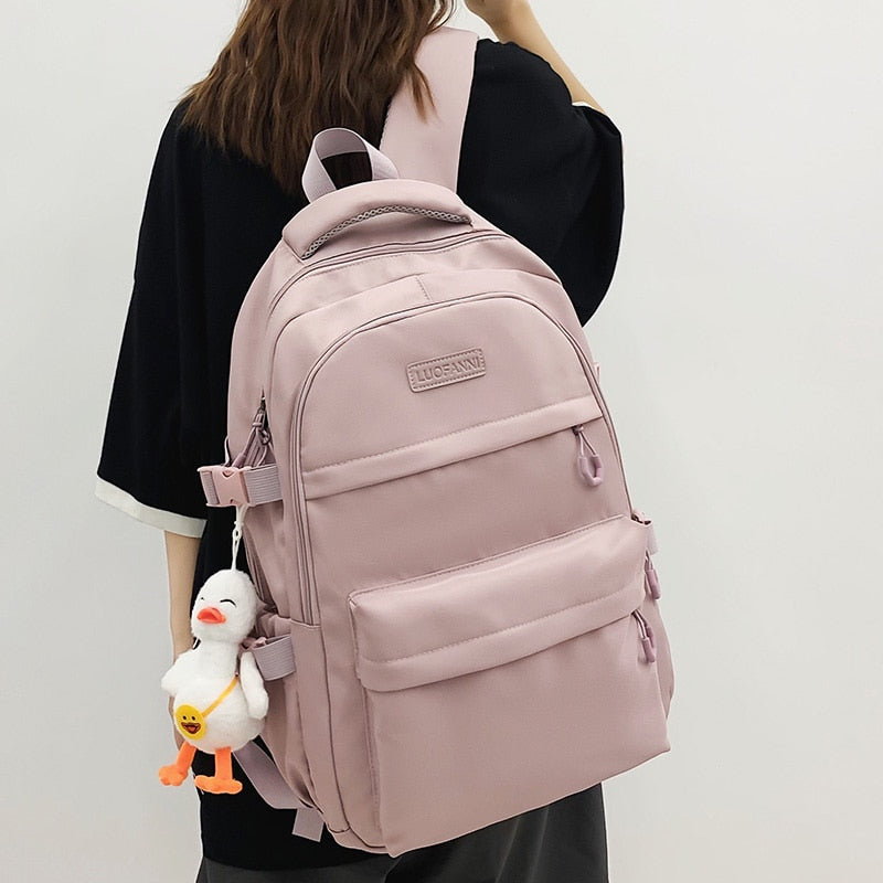 swvws High Capacity Girl Boy White Laptop College Backpack Lady Men Travel Leisure Packet Women School Bag Fashion Female Male BookBag