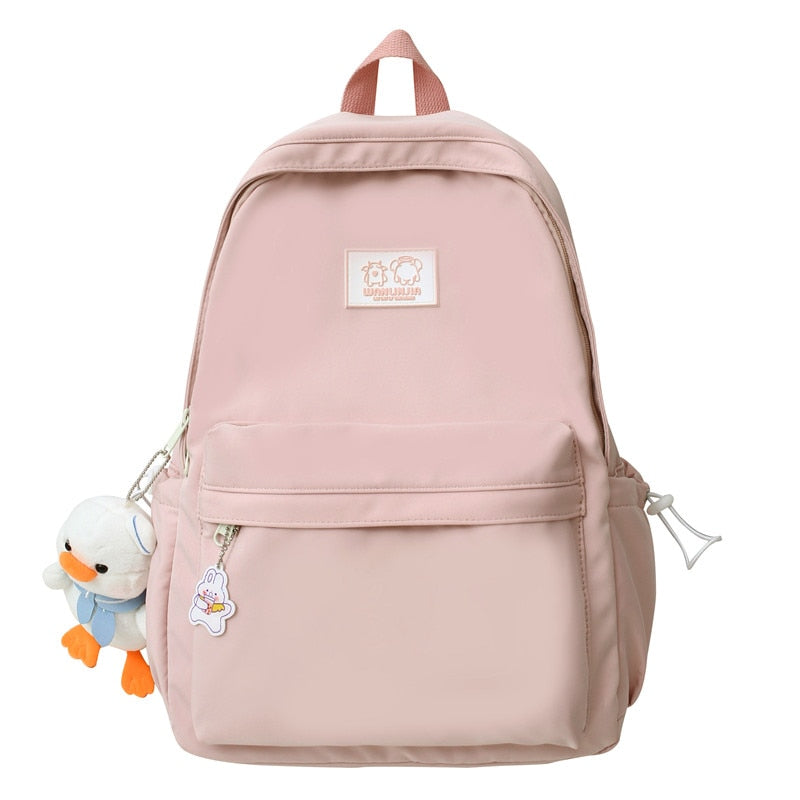 swvws Female Waterproof White Laptop College Backpack Girl Travel Book Backpack Fashion Lady Student Bag Cute Women Trendy School Bags