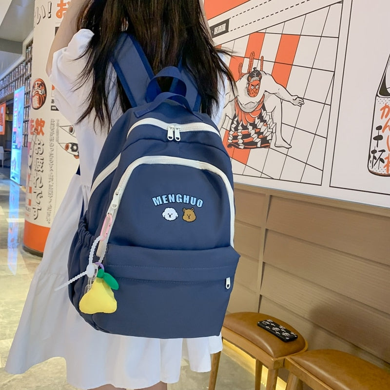 swvws Trendy Lady Student Bag Cool Female Laptop Leisure College Backpack New Girl Travel Book Backpack Fashion Women Nylon School Bag