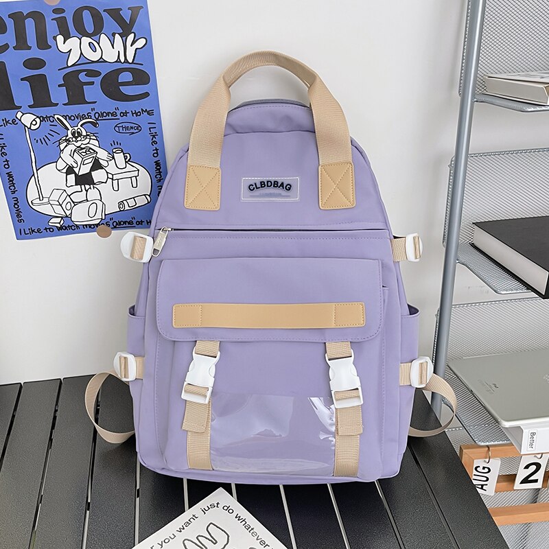 Back to school  Fashion Kawaii Girls Bookbag for Teens Schoolbag High School Black Boy Backpack Women Mochila Cute Travel Bag Rucksack