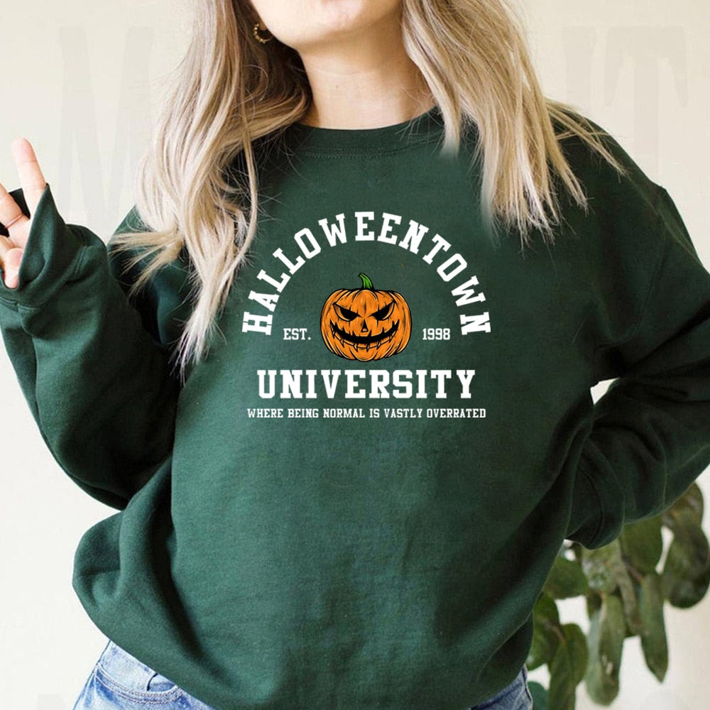 swvws Halloween Costume Vintage Halloweentown Sweatshirt Halloweentown Est 1998 Pullover Funny Halloween Town Fall Hoodies Pumpkin Halloween Sweatshirts