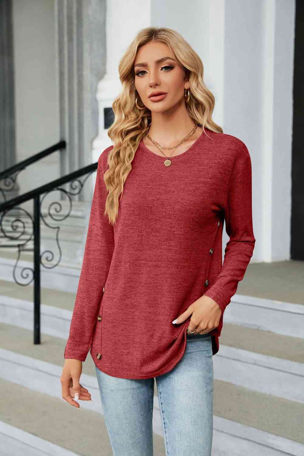 swvws Round Neck Long Sleeve T-Shirt