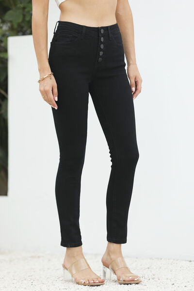 swvws High Waist Button-Fly Slim Jeans