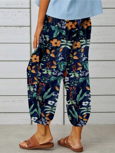 swvws Printed Tied Cropped Pants