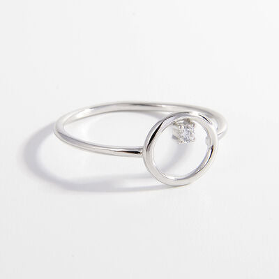 swvws Zircon Circle 925 Sterling Silver Ring