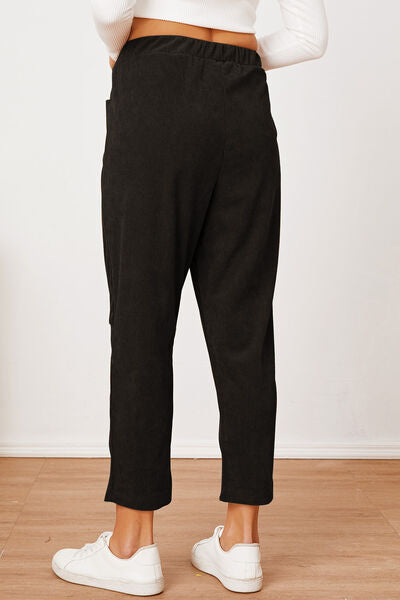 swvws Pocketed Elastic Waist Pants