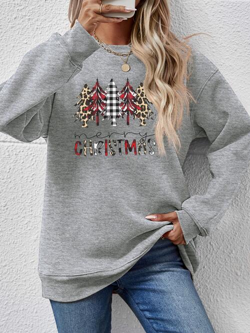 swvws MERRY CHRISTMAS Round Neck Long Sleeve Sweatshirt