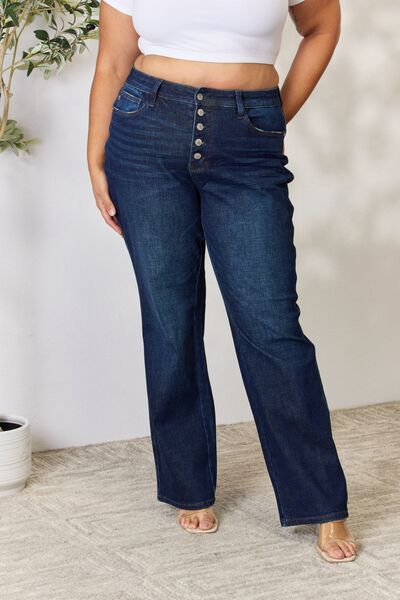 swvws Kancan Full Size Mid Rise Flare Jeans