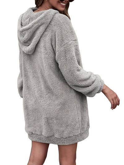 swvws Half Zip Dropped Shoulder Oversized Hoodie