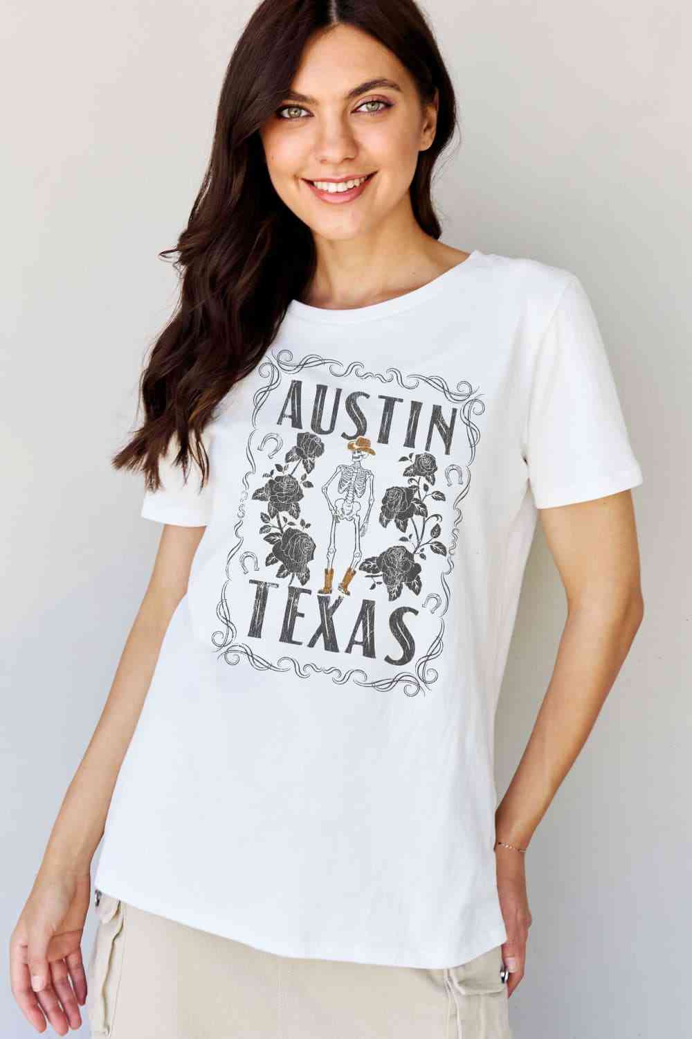 swvws Simply Love Full Size AUSTIN  TEXAS Graphic Cotton T-Shirt