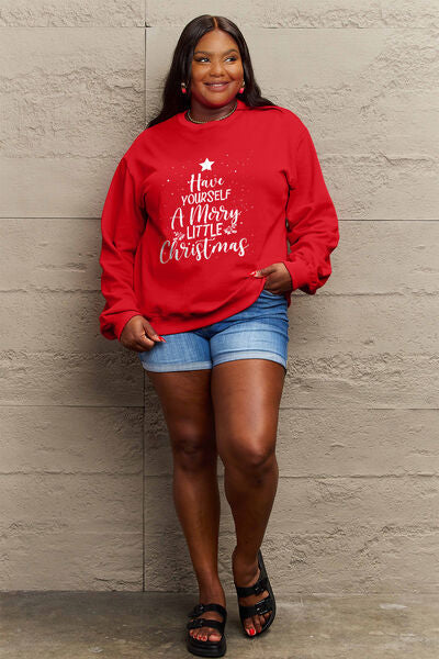 swvws Simply Love Full Size HAVE YOURSELF A MERRY LITTLE CHRISTMAS Round Neck Sweatshirt