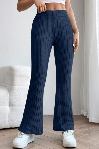 swvws Basic Bae Full Size Ribbed High Waist Flare Pants