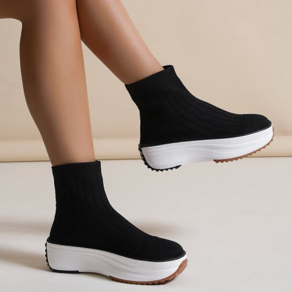 swvws - Black Casual Patchwork Solid Color Round Comfortable Out Door Shoes