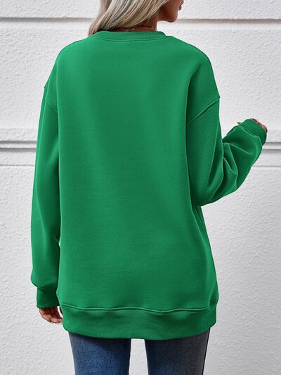 swvws Letter Graphic Dropped Shoulder Sweatshirt