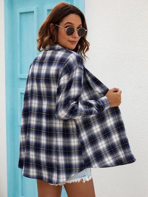 swvws Plaid Collared Neck Button Down Shirt