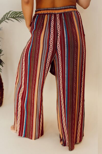 swvws Printed Tied Wide Leg Pants