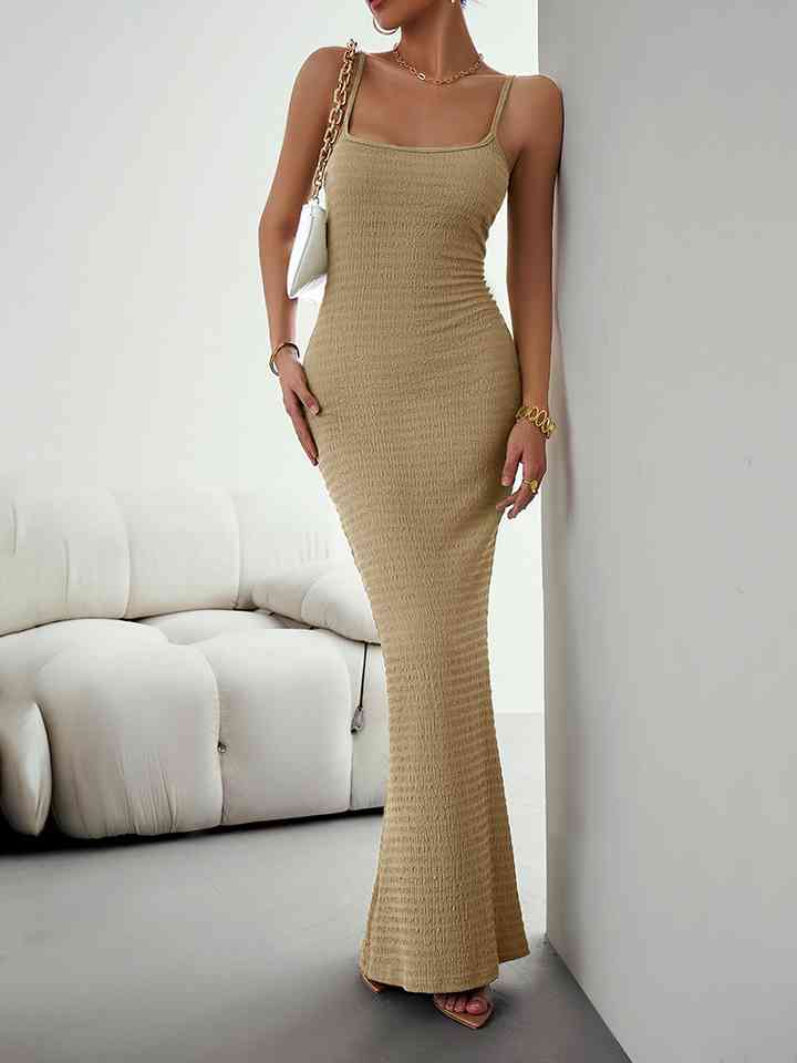 swvws Straight Neck Sleeveless Maxi Dress