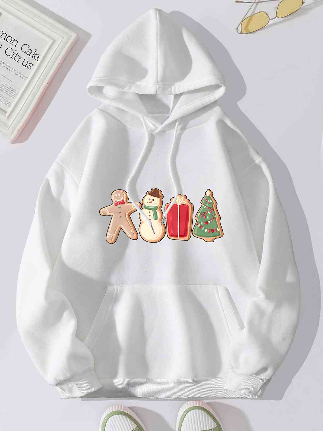 swvws Graphic Drawstring Hoodie with Pocket