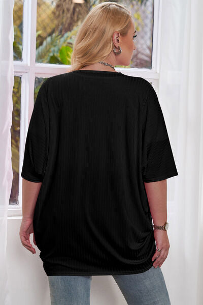 swvws Plus Size Ribbed Cocoon Cover Up