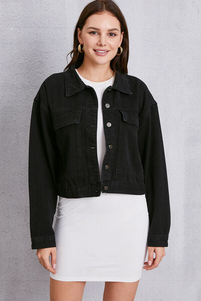 swvws Button Up Dropped Shoulder Denim Jacket