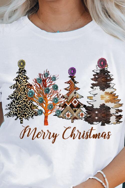 swvws Christmas Tree Graphic Short Sleeve T-Shirt