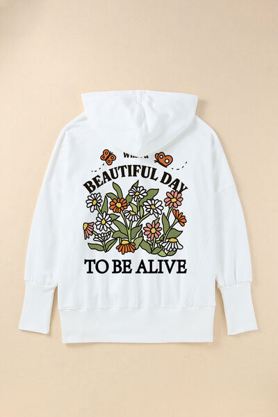 swvws BEAUTIFUL DAY TO BE ALIVE Half Snap Hoodie