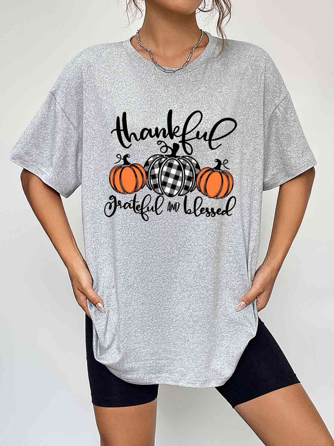 swvws Round Neck Short Sleeve Fall Season Graphic T-Shirt