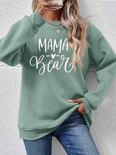 swvws Letter Graphic Round Neck Long Sleeve Sweatshirt