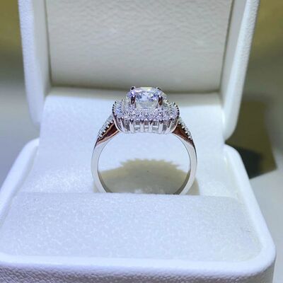 swvws 2 Carat Moissanite 925 Sterling Silver Ring